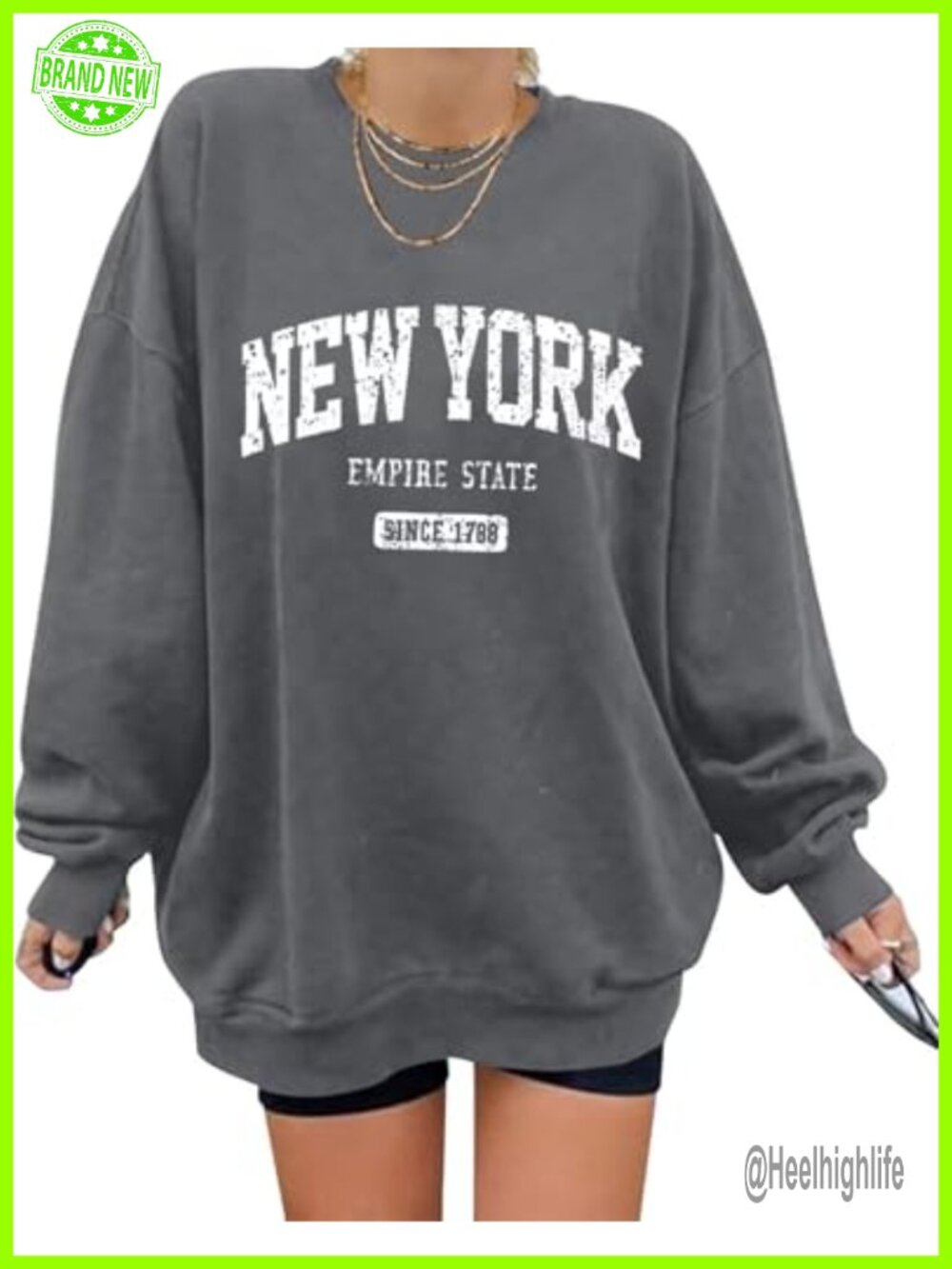Oversized Graphic Sweatshirt Long Sleeve Crewneck Pullover